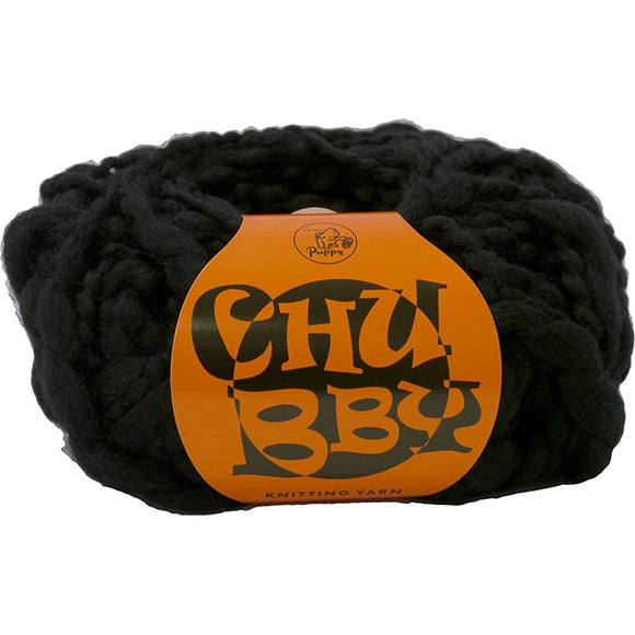 Puppy Chabby 10000466 Yarn, Super Thick, 215, Black, 1.8 oz (50 g), Approx. 98.8 ft (30 m), Set of 10