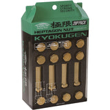 KYO-EI (Kyunaga Sangyo) KYOKUGEN CLOSED END TYPE 7 square shape nut 50mm M12XP1.5 Gold 20 pieces HPF1A5