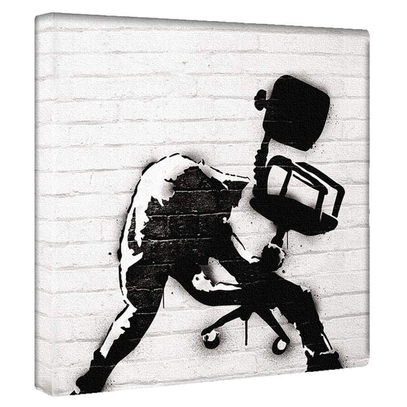 Banksy Design bdld-1907-008-L Black and White Graffiti Street 22.4 x 22.4 inches (57 x 57 cm), Made in Japan, Poster, Stylish, Interior, Remodeling, Living Room, Interior