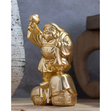 Good Luck Seven Lucky Gods Daikokuten (Gold Plated/24K Gold), Buddhist: Hideuno Makita Original Sculptor: Buddha Statue Figurine Takaoka Copper Ware (Daiko-ken 7fg)