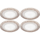 Vetro Felice 349121 Medium Dish, Western Tableware, Plate, White Pearl x Ginger, 8.5 inches (21.5 cm), Set of 4, Happy Glass, Flash