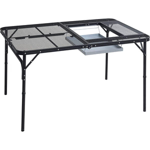 Yamazen TLT-1280B (MBK) Campers Collection BBQ Tough Light Table (W x D x H): 48.0 x 31.9 inches (122 x 81 cm)