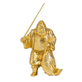 Good Luck Seven Lucky Gods Ebisu (Gold Plated/24 Gold), Buddhist: Hideuno Makita Original Sculptor: Buddha Statue Figurine Takaoka Copper (Ebisu 7fg)