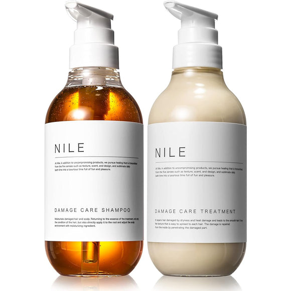 NILE Damage Care Shampoo Treatment Set 400ml each (apple flower scent)