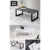 Hagiwara LT-4394MBK Low Table, Center Table, Desk, Marble Top and Steel Legs, Stylish, Modern, Living Room, Sofa Table, Width 35.4 inches (90 cm), Depth 17.7 inches (45 cm), Height 12.6 inches (32 cm), Black, Durable