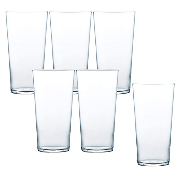 Toyo Sasaki Glass Tumbler, Clear, 14.2 fl oz (420 ml), Thin Ice, Made in Japan, Dishwasher Safe, B-21114CS 6 Pieces