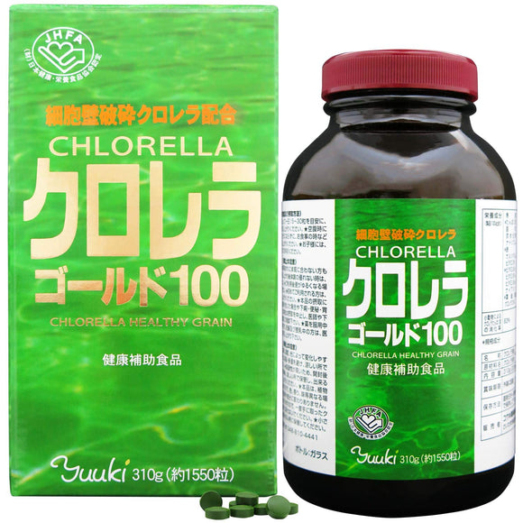 Yuuki Pharmaceutical Chlorella Gold 100 51-103 Day Supply 1550 Tablets