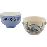 Disney Lilo & Stitch SAN3247-8 Stitch Soup Bowl and Rice Bowl Set, Large, Approx. 16.2 fl oz (480 ml), Watercolor Touch