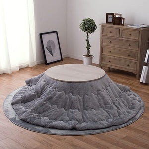 Hagiwara Kotatsu Comforter, Gray, Diameter of Approximately 74.8 in. (190 cm), Velvety Soft, Machine Washable, Flannel, Muted Color