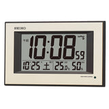 Seiko clock wall clock auto light up Atomic Digital Calendar Temperature Humidity Display Night Visible Light Gold Pearl sq438g Seiko