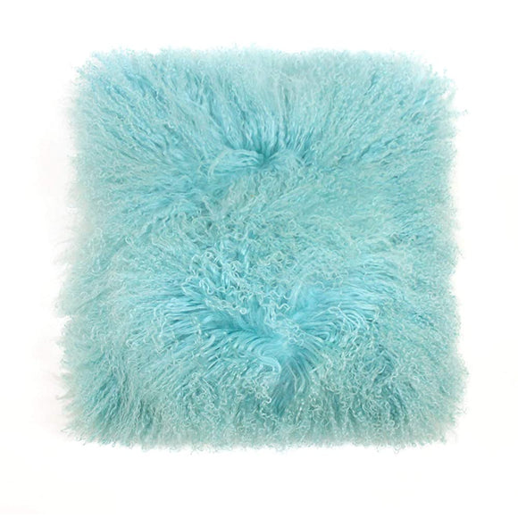 Sheepskin NC046RE Natural Long Hair Robins Egg, 16.1 x 16.1 inches (41 x 41 cm), Tibetan Lamb Cushion