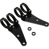 Posh (POSH) Motorcycle Supplies Machine Long Headlight Stay 2 Circle Clamp Type Folk Diameter 41mm Black 030048-06
