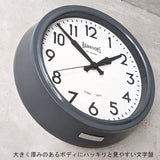 TOSSDICE Wall Clock, Large DEEP BRITISH CLASSIC WALL CLOCK GRAY 14.6 x 3.9 x 14.6 inches (37 x 10 x 37 cm)