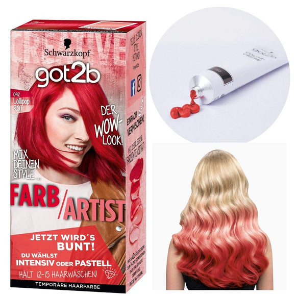 Schwarzkopf got2b color cream hair conditioner with gloves lollipop red 1