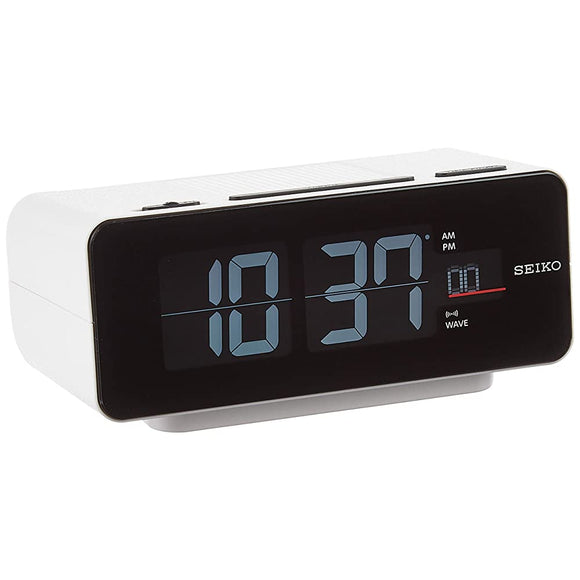 Seiko Clock DL213W Radio Controlled Digital AC Color LCD Series C3 FLIP DL213W Table Clock, White, Product Size: 2.8 x 6.6 x 3.8 inches (7.2 x 16.8 x 9.6 cm)