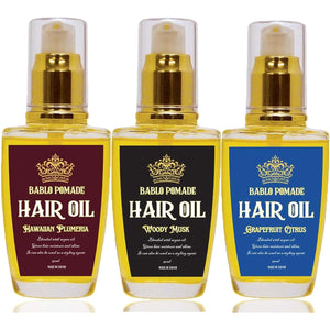 Babro Pomade Hair Oil Men's Non-Rinse Treatment Hair Balm Citrus & Musk & Plumeria