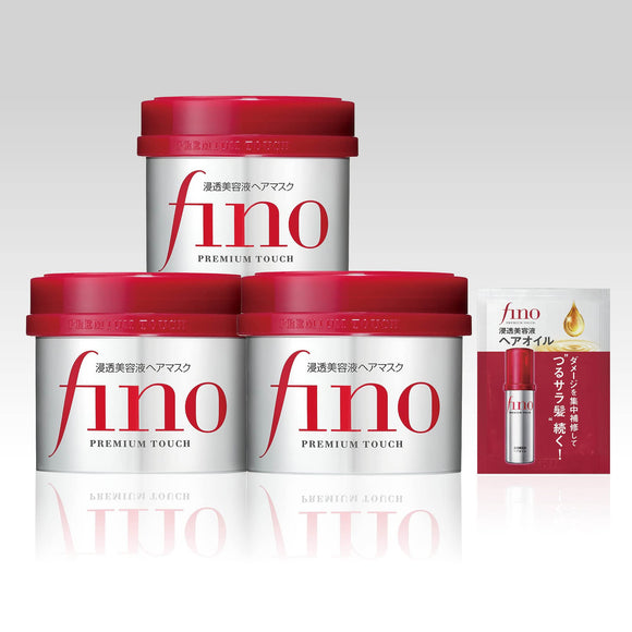 Fino Premium Touch Penetrating Serum Hair Mask, 8.1 oz (230 g) x 3 Pieces, Bonus Set