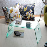 Kuai Acrylic Bed Table with Magazine Rack, Low Table, Computer Desk, Multi-purpose, Clear Green