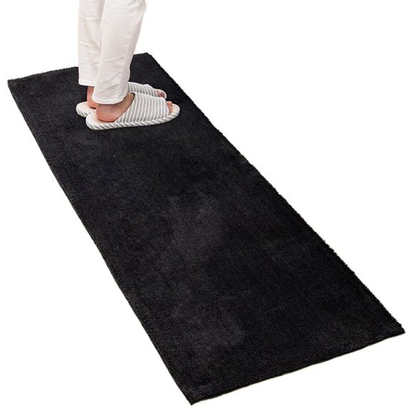 OKA Kando Ryoko (Well Dried) D Nature Long Mat, Black, 19.7 x 59.1 inches (50 x 150 cm), Multi-Purpose Mat, Kitchen Mat, Entrance Mat, Living Room Mat