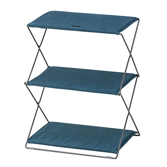 Azumaya-kk MIP-93NV Open Shelf, Navy, Height 23.2 inches (59 cm), 2 Tiers Folding Shelves