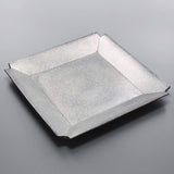 Arita Ware 467205-511 Pottery Kiln Corner Cutting Plate, 9.1 inches (23 cm), Crystal Silver Coating