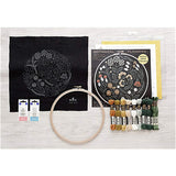 DMC Yumiko Higuchi DMC-JPT38 Embroidery Kit, Vol. 3, Wool Stitching, Botanical, Flower Kit, Yellow Wildflowers, Diameter 9.8 inches (25 cm)