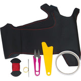 Tricolore EX C26 Serena / NV350 Caravan / E12 Note Black Leather x Red Stitch 1N-20 DIY Steering Leather Replacement Kit 1BS1N20B2B1R