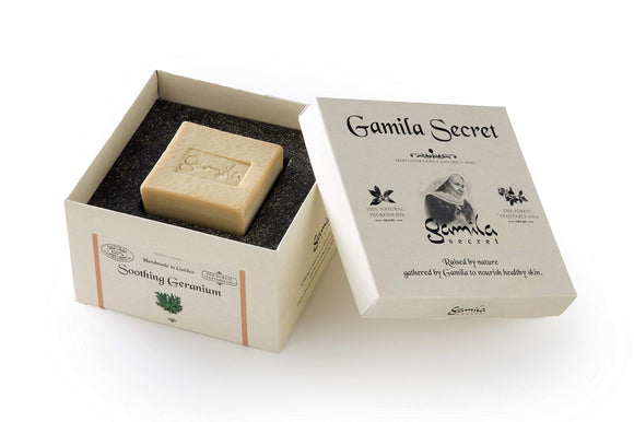 Gamira Secret Soap Geranium about 115g Handmade facial soap made with olive oil and herbs