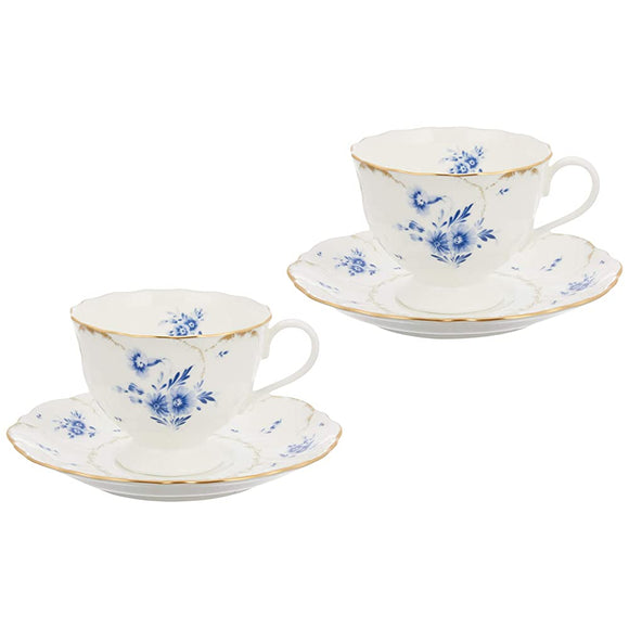 Narumi Fiolista 52035-20379 Cup & Saucer Pair for Tea Coffee, 7.8 fl oz (220 cc)