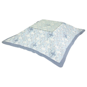 Nishikawa AP10160092B Finlayson Kotatsu Comforter, Rectangular, 78.7 x 94.5 inches (200 x 240 cm), Bird, Fluffy Boa, Soft Knit, Blue