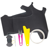 Legacy Outback (BS) Impreza XV (GP) Forester (SJ) DIY Steering Genuine Leather Replacement Kit (BS Design) [1BS1U13] Left and Right Black Leather Punching x Top and Bottom Black Leather x Gray Silver Stitching