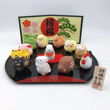 Yokkaichi Banko Ware H-3120 Zodiac Figurine, Set of Twelve Signs, New Years Decoration, Made in Japan