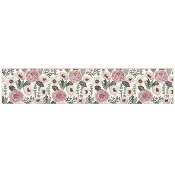 Senko S.D.S 32746 Plan Deful Kitchen Mat, Approx. 19.7 x 94.5 inches (50 x 240 cm), Pink, Floral Pattern, Antibacterial, Odor Resistant, Made in Japan