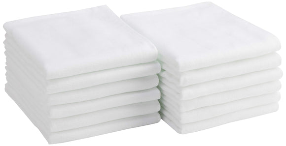 TO 240 Momme Plain Color Gauze Towel (12 pieces) White