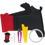 Tricolore EX BS 350 Series Miraise, Red and Black Leather X Red Stitching, 1D-20, DIY Steering Genuine Leather Replacement Kit, 1BS1D20B2R1R