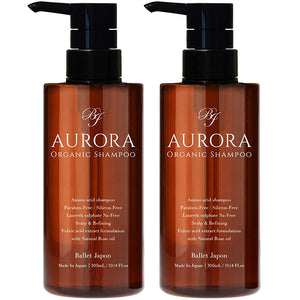 Minoxidil Derivative Aurora Shampoo, 2 Bottles, Fulvic Acid, Capisil, Scalp, Non-Silicone, Amino Acids, Organic, Women's, Men's, Made in Japan, Ballet Japon
