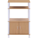 Fuji Boeki 99906 Multi-Wagon Shelf, Kitchen Wagon, Width 23.5 inches (59.7 cm), Natural, White, Easy Assembly, w Casters