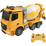 DoubleE RC Car for Kids, Officially Licensed Benz Mixer Truck Mixer Max Side 15.0 inches (38 cm), 120 Yellow