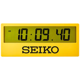 Seiko Clock SQ816Y Wall Clock, Yellow, 4.9 x 11.4 x 2.4 inches (125 x 290 x 61 mm), Digital Sports Timer Design Wall Clock