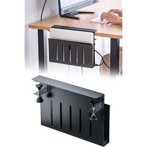 Sanwa Direct Desk Side Storage Clamp notebook PC / tablet / Document load capacity 3kg steel black 200-STN068BK
