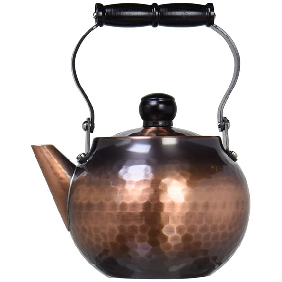 Shinko Metal Teapot, Red Copper Finish, 12.5 fl oz (370 ml), Pure Copper Red Copper Finish, Hammered Teapot, Hanging Type BC-202