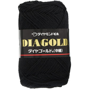 Diamond Yarn, Diamond Gold Yarn, Medium Fine, Col.13, Black, 1.8 oz (50 g), Approx. 66.6 ft (200 m), Set of 10