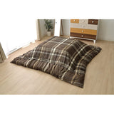 Ikehiko Kotatsu Futon, Rectangular Grun, Approx. 74.8 x 94.4 inches (190 x 240 cm), Brown, Checkered #5981029