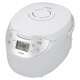 Toshiba RC-10MFH(W) Rice Cooker, 5.5 Cups, Microcomputer Type, Copper Coating, Pot, White