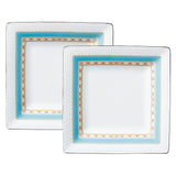 Noritake P5340A/1645 Square Plate (Pair Set) 7.5 inches (19 cm), Humming Blue, Microwave Safe, 2 Pieces