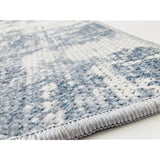Kawashima Textile Cellucon TAUKO GY6037 Rug, 78.7 x 98.4 inches (200 x 250 cm), Blue, Washable Rug, Hand Washable, Vintage Style, Abstract, Nordic