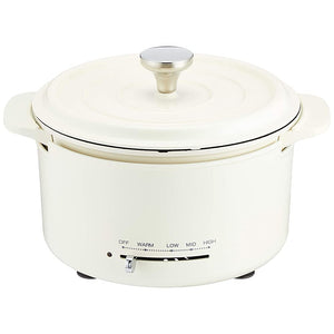 Yamazen EGD-D650 (MW) Electric Pot, Compatible with IH Direct Fire, Grill Pot, Matte White