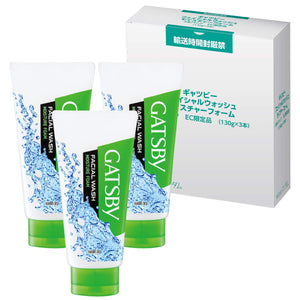 GATSBY Facial Wash Moisture Foam Men's Face Wash Foam Non-Scrub Facial Cleanser Set 130g (x 3)