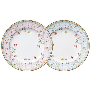 Noritake P97211/4409-56 Plate (Color Changing Pair Set) 8.3 inches (21 cm), Flower Sassa, 2 Pieces, Pink, Blue, Bone China