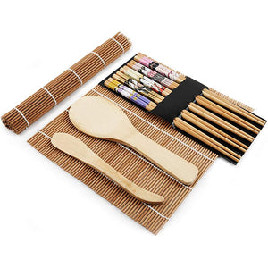 DS. DISTINCTIVE STLYLE Sushi Making Kit Bamboo Sushi Tools 2 Sushi Rolling Mats 1 Rice Paddle 1 Spreader 5 Pairs Chopsticks